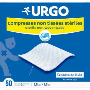 Urgo Compresses Non Tissées Stériles 7,5cm x 7,5cm 2x50 Unités