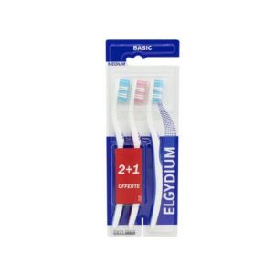Elgydium Cepillo de Dientes Basic Medio 3uds