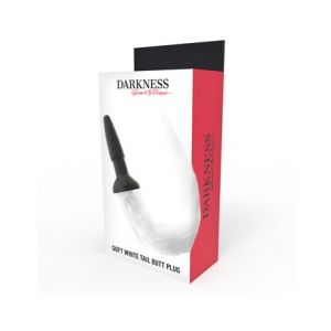 Darkness Bondage Anal Plug Silicone avec queue blanche 1pc