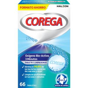 Corega Oxígeno Bio Activo 3 Minutos Tabletas Limpiadoras 66uds