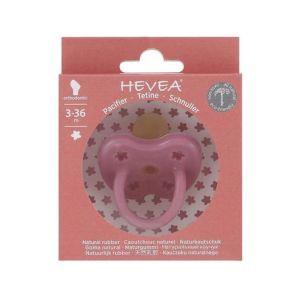 Sucette Hevea ronde 0 3M rose en caoutchouc naturel 1pc