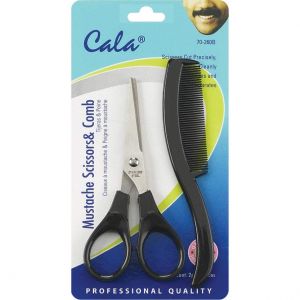 Cala Accessoires Ciseaux à moustache et peigne