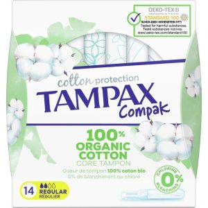 Tampax Compak Tampon Coton Organique 14uts