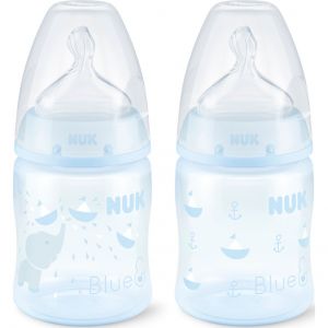 Biberon Nuk Tétine silicone bleue taille 1 orifice m 150ml