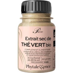Phytalessence Extrait Sec De Thé Vert Bio 60 Gélules