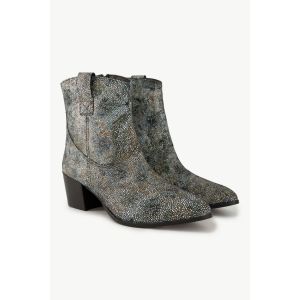 Bottines en cuir effet serpent, largeur H