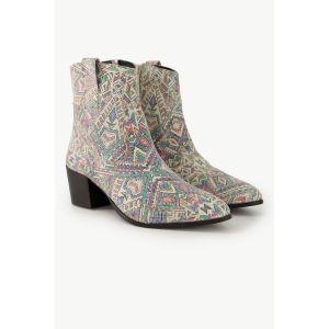 Bottines en cuir effet serpent, largeur H