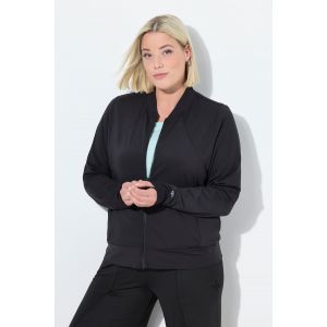 Veste de sport en molleton, col blouson am&eacute;ricain et passe-pouces, mati&egrave;re recycl&eacute;e