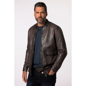 Veste en cuir JP 1880, cuir nappa d'agneau, col esprit blouson Teddy -jusqu'au 7 XL