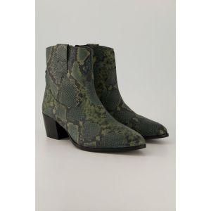 Bottines en cuir effet serpent, largeur H