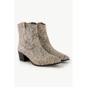 Bottines en cuir effet serpent, largeur H
