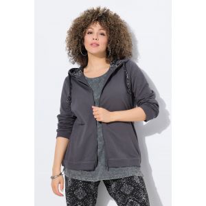 Veste en molleton, motif peau de serpent sur l'int&eacute;rieur de la capuche