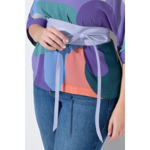 Ceinture en cuir &agrave; nouer. Longs rubans