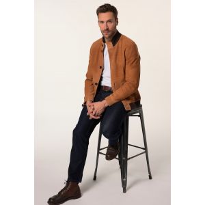 Veste JP 1880 en cuir nappa d'agneau, col esprit blouson Teddy américain, écusson dans le dos - jusqu'au 7 XL
