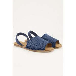 Sandales en raphia et cuir suédé - largeur H