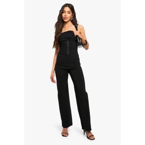 Combinaison-Corset En Bengaline À Col Halterneck - Noir - 42, Noir