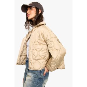 Veste Rembourrée À Détails Matelassés - Gris Pierre - 34, Gris Pierre
