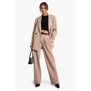 Pantalon Plissé Sur Mesure En Tissu Tissé - Marron Camel - 40, Marron Camel