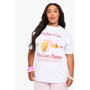 "Plus" Je Suis Juste Une Fille T-Shirt Surdimensionné - Blanc - 50, Blanc