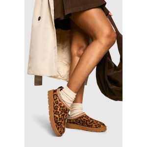 Mules Confortables À Léopard Brodé - Leopard - 39, Leopard