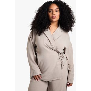 "Plus" Chemise À Noeud À La Taille - Beige Moka Clair - 44, Beige Moka Clair