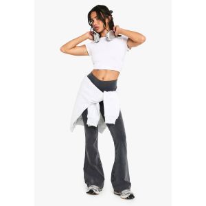"Petite" Acid Wash Flared Legging - Gris Anthracite - 44, Gris Anthracite