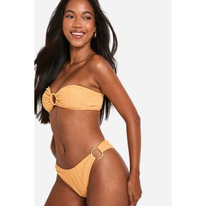 Texturé O-Rings Bikini Hipster Culotte - Jaune - 34, Jaune