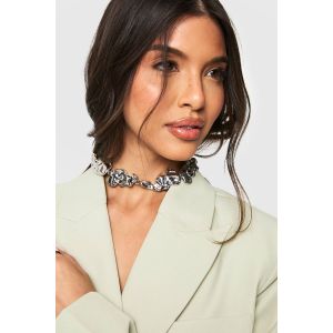 Collier Statement En Argent Fondu - Gris - Argent - One Size, Gris - Argent