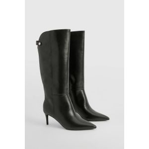 Bottes Montantes Talon Aiguilles Incurvées - Noir - 41, Noir