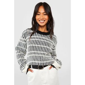 Pull Rayé En Maille Douce - Noir - L, Noir