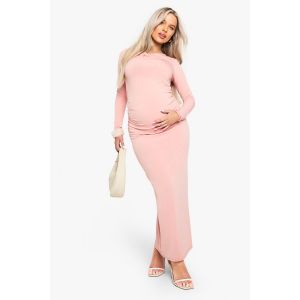 Robe Maxi De Maternité À Détail Torsadé - Rose - 40, Rose