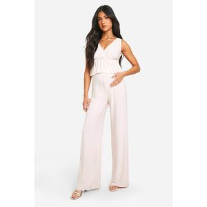 Pantalon Maternité Fluide À Jambes Larges - Orange Pêche - 42, Orange Pêche