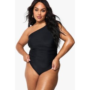 Maillot De Bain "Plus" Contrôle Du Ventre À Une Épaule - Noir - 56, Noir