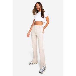 Jeans Longs À Ourlet Fendu Et Jambes Droites - Blanc Écru - 44, Blanc Écru