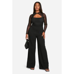 "Plus" Combinaison En Maille Twist Avec Détail Et Jambes Larges - Noir - 54, Noir
