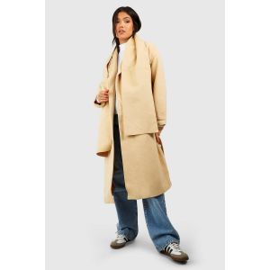 Manteau D'Enveloppement En Laine Pour Maternité Avec Écharpe - Marron Camel - 44, Marron Camel
