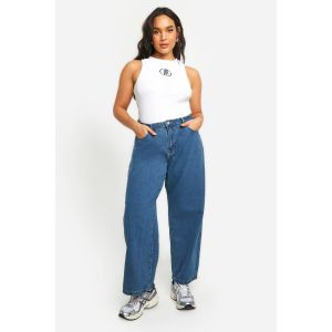 Grande Taille - Jean Boyfriend Basique Taille Haute - Bleu - 48, Bleu