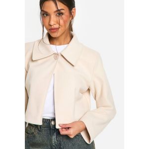Veste Cropped Imitation Laine - Gris Pierre - 44, Gris Pierre
