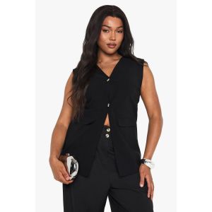 Gilet Avec Détails De Boutons Dorés - Noir - 44, Noir