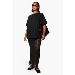 Jupe Maxi Avec Détails En Dentelle - Noir - 54, Noir