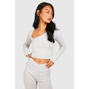 Jersey Super Soft Top Asymétrique À Découpes - Gris Clair - 40, Gris Clair