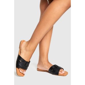 Sandales Mule Basique Tissées - Noir - 37, Noir