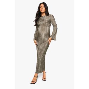 Robe Maternité Plissée À Manches Chauve-Souris Midaxi Dress - Vert Kaki - 36, Vert Kaki