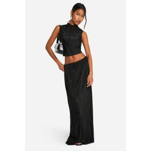 Jupe Maxi Plissée - Noir - 38, Noir
