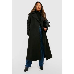 Manteau Long Effet Laine - Noir - 40, Noir