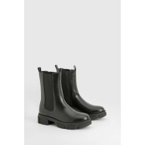 Tab Détail Bottine Chelsea Chunky À Inserts Élastiques - Noir - 41, Noir