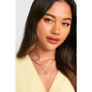 Collier Pendentif Superposé En Or Délicat - Jaune Or - One Size, Jaune Or