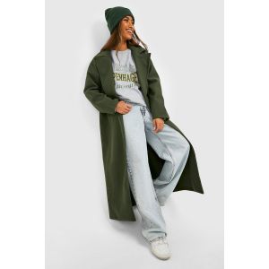Oversized Maxi Manteau Effet Laine - Vert Kaki - 44, Vert Kaki
