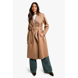 Manteau Cascade Ceinturé - Marron Camel - 12, Marron Camel