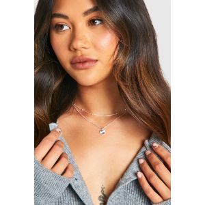 Collier Pendentif Délicat À Double Couche - Gris - Argent - One Size, Gris - Argent